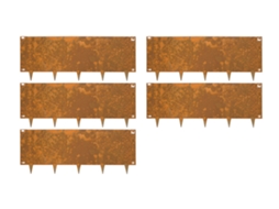 Bordas Aço Corten 40 X 106 Cm Flexível 5 Peças Wovar