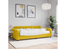Vidaxl Sofá-cama Com Colchão 100x200 Cm Veludo Amarelo