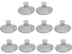 Conjunto De 10 Tachinhas Plástico Transparente 45mm Com Ventosa E Alfinetes Para Parede Vidro, Janela, Cozinha, Banheiro
