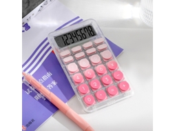 Calculadora Portátil Com Teclas Redondas Transparentes, Ideal Para Estudantes E Uso No Escritório, Com Bateria Inclusa.