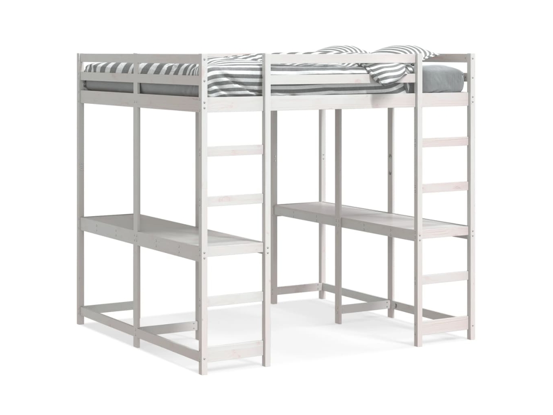 Loft Bed, Loft Beds Vidaxl Branco Madeira De Pinho (160 X 200 Cm)