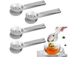4 Pinças Extratoras de Chá de Aço Inoxidável com Perforações Forma Tea para Extrair Chá, Gelo e Cubos de Açúcar