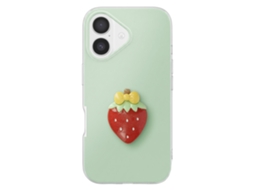 Capa Para Iphone 17 Com Motivo Morango Em Relevo 3d E Borda Elevada