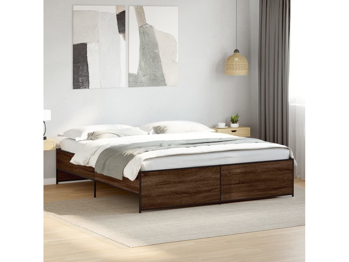Vidaxl Estrutura De Cama 200x200cm Derivados Madeira/metal
