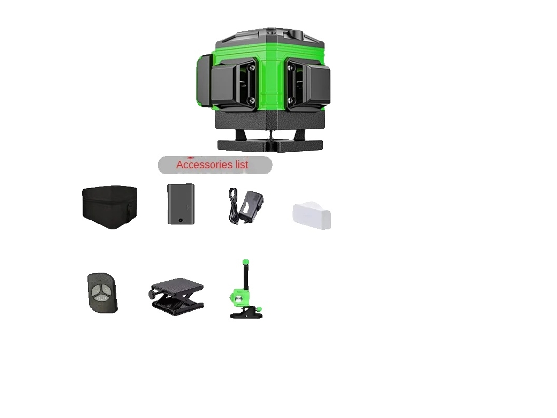 Nível A Laser, 3 X 360 Linhas, Função De Autonivelamento, Verde 12 Linha