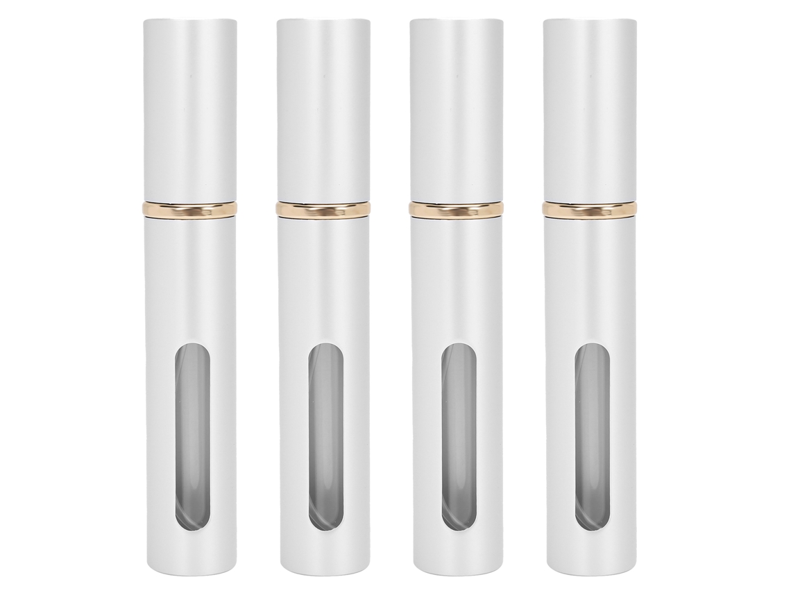 4 Peças De Garrafas Spray De Perfume Recheáveis Prateadas De 10ml