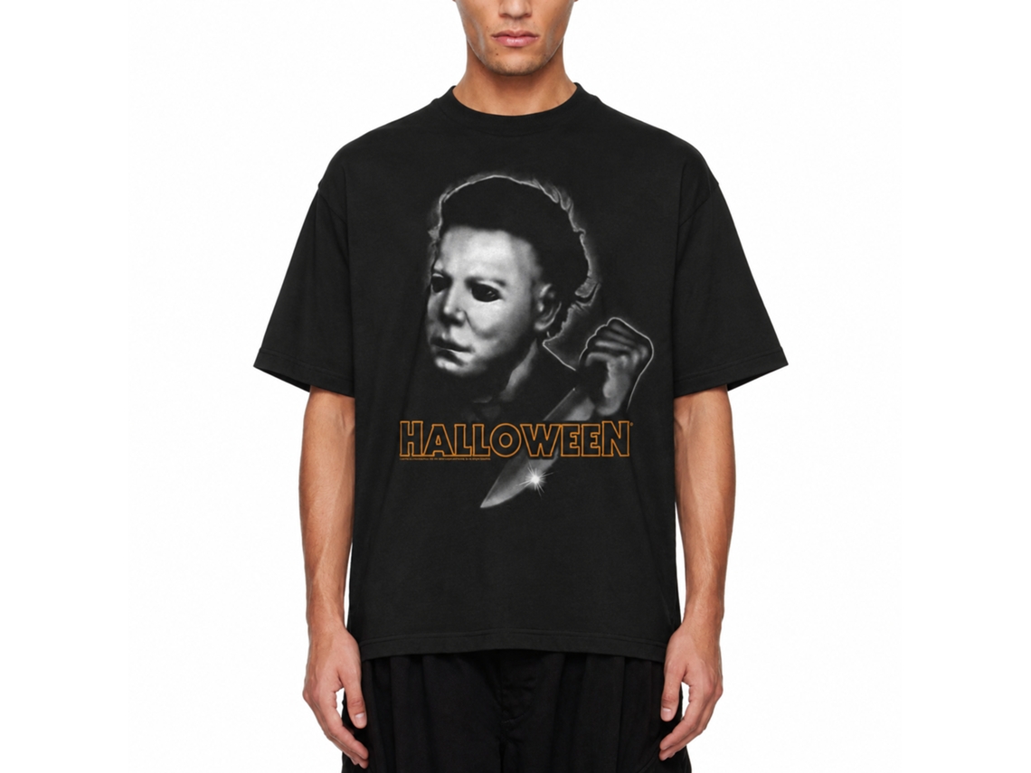 Rockinstone Halloween Airbrush Black Adult T-shirt Size:l