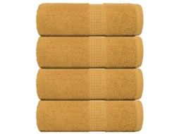 Vidaxl Toalhas De Bidé Frogn 4 Pcs 30x50 Cm 360 G/m² Ouro