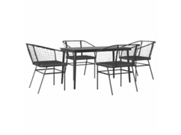 Garden Dining Set, Garden Dining Sets Vidaxl Preto Rattan / Vime (140 X 70 X 74 Cm)