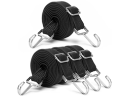 Corda Elástica(preta), Corda Elástica Plana Ajustável De 2 M Com Suporte Para Gancho, Pacote Com 4 Cordas Elásticas, Cordas Elásticas Para Banheiros