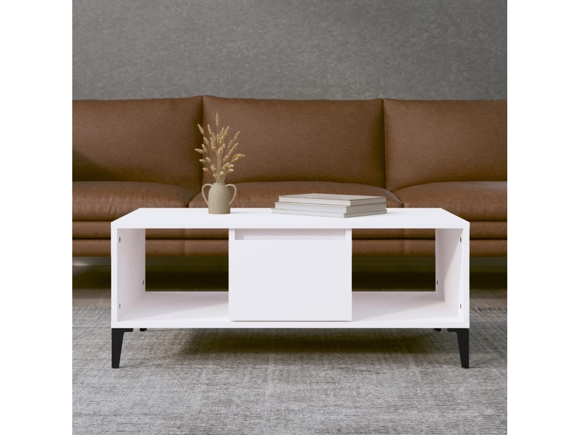 Vidaxl Mesa De Centro 90x50x36,5 Cm Derivados De Madeira Branco