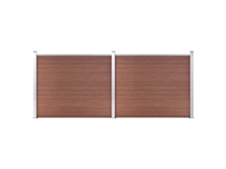 Vidaxl Conjunto Painel De Cerca 353x146 Cm Wpc Castanho