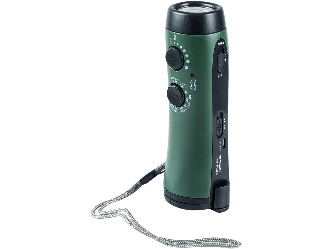 Rádio De Emergência Com Lanterna De Manivela Super Brilhante 5 Leds Alto Falante Embutido Bateria De 120 Mah