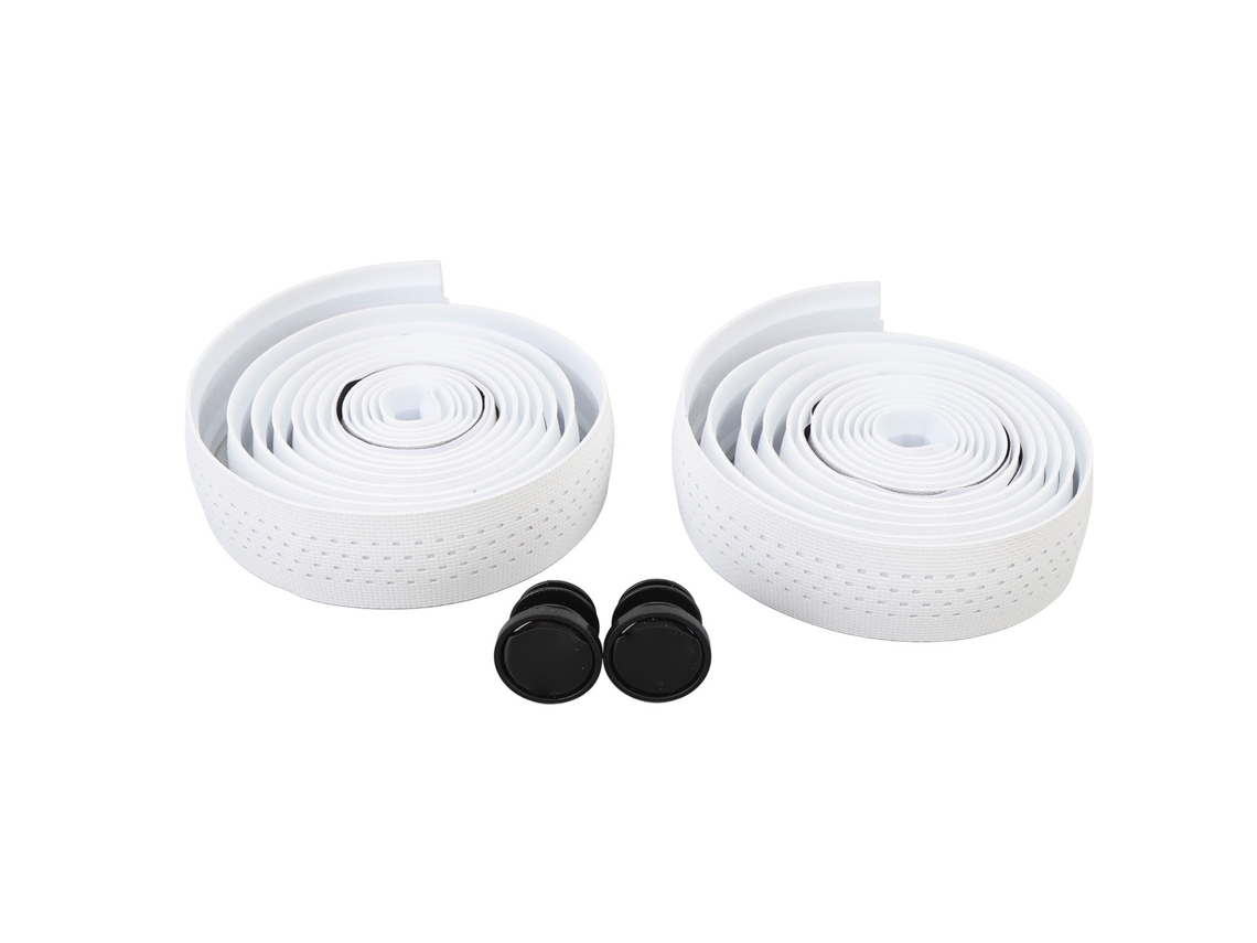 2pcs Cinta de Manillar de Bicicleta de Estrada em Silicone, Antideslizantes, Absorventes de Suor, Branco com Fundo Preto | S/MARCA