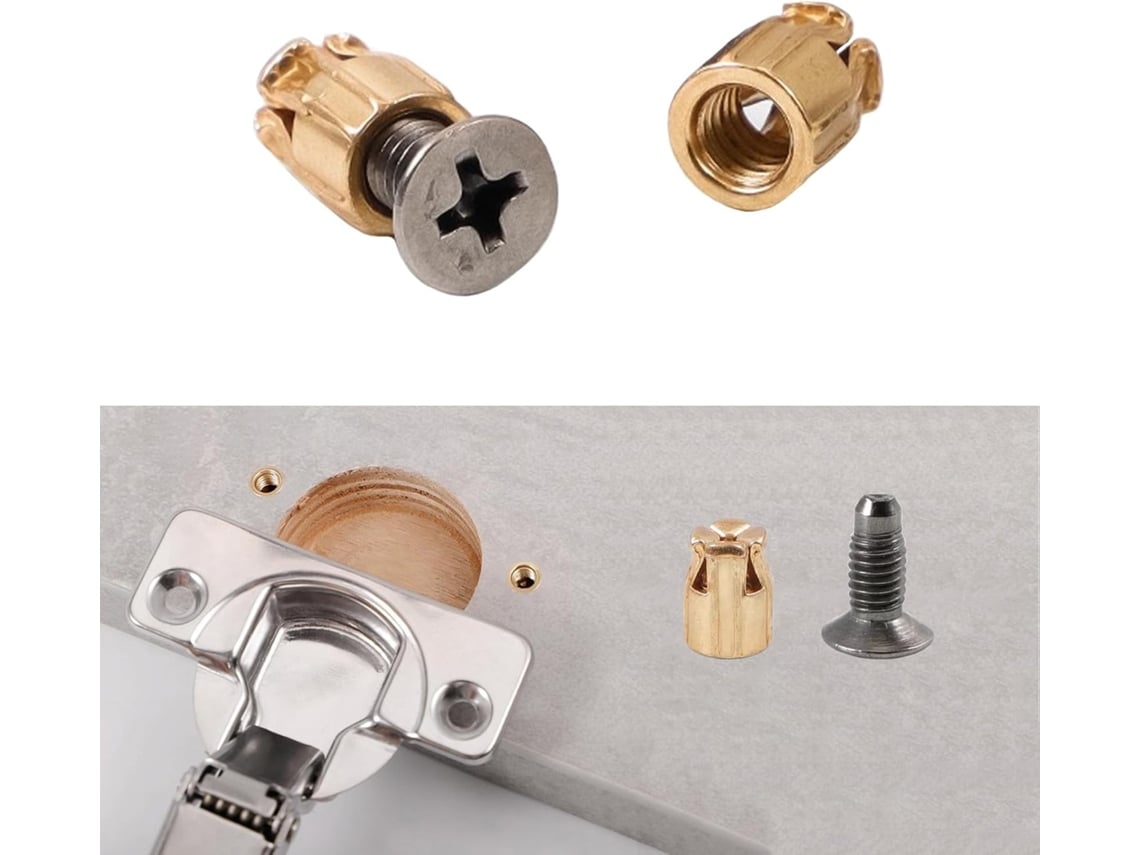 Kit De Reparo Dobradiças Metal Expansíveis 6mm, Duráveis E Resistentes, Com Parafusos – Para Fixação Segura De Portas