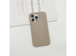Capa Para Iphone 17 Na Cor Damasco, Em Couro Sólido, Modelo Meia-concha Com Textura.