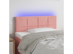 Vidaxl Cabeceira De Cama C/ Luzes Led Veludo 90x5x78/88 Cm Rosa