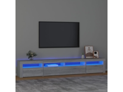 Vidaxl Móvel De Tv Com Luzes Led 240x35x40 Cm Sonoma Cinza