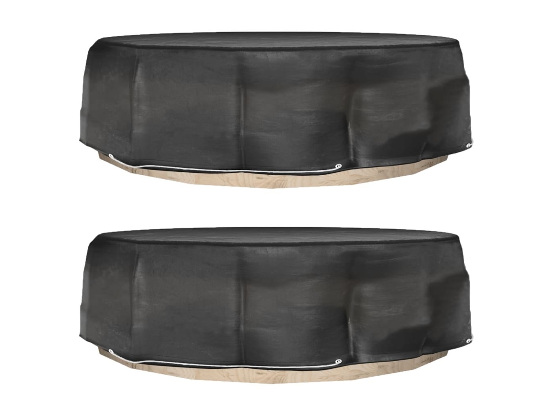 Vidaxl Capas P/ Espreguiçadeira Ilha 2 Pcs 8 Ilhós Ø188x50 Cm Redondo