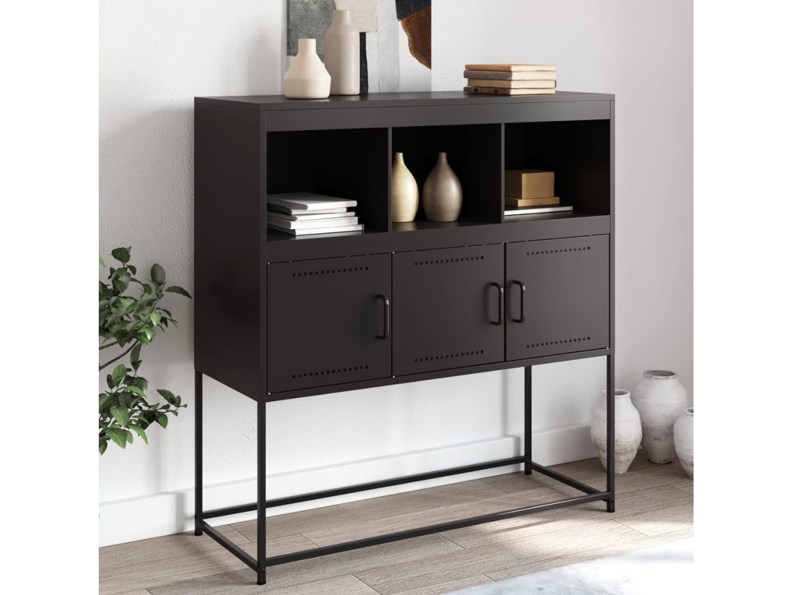 Aparador 100,5x39x107 cm Acero Negro