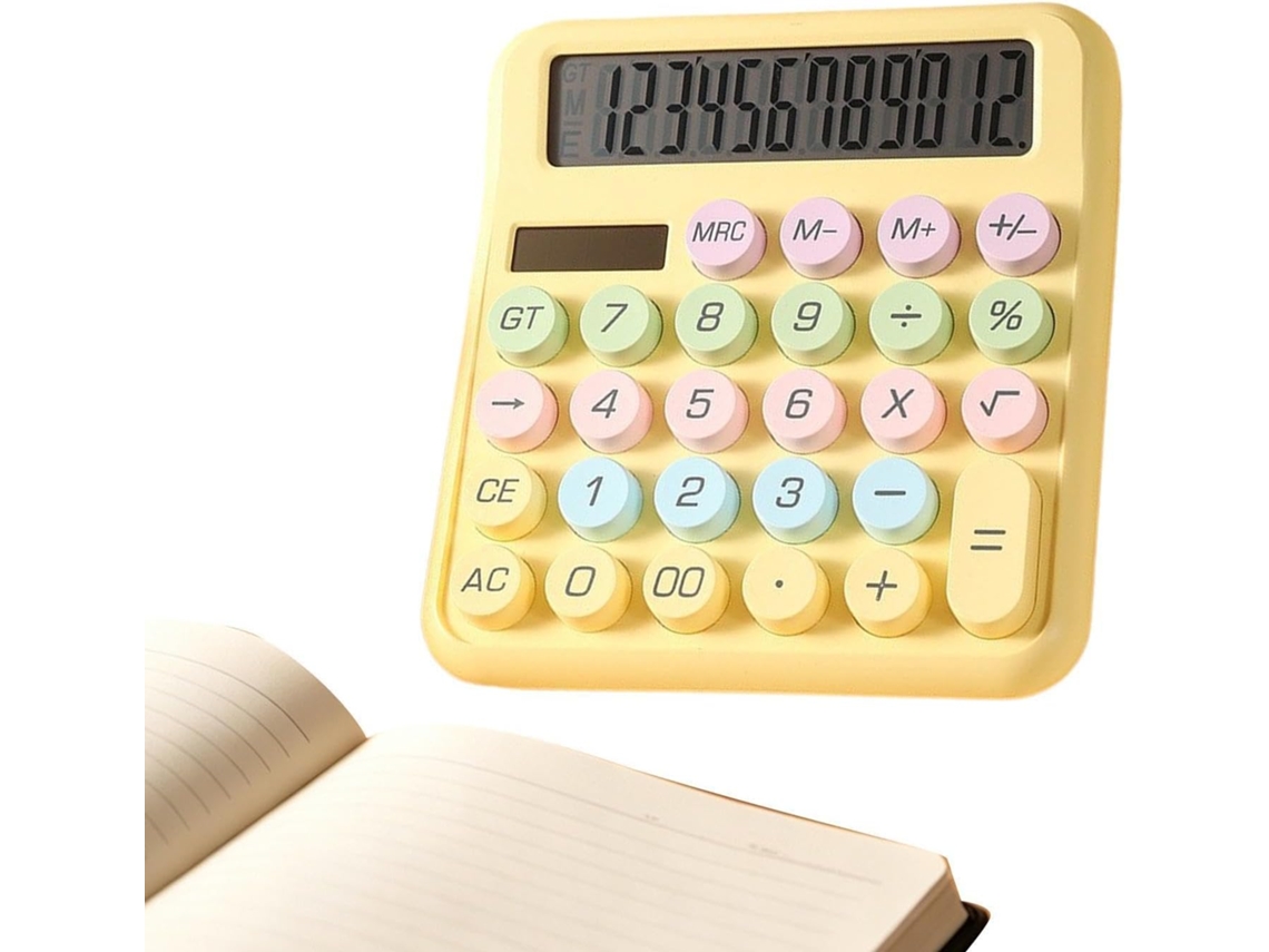 Calculadora Infantil Genérica Contador Solar De 12 Dígitos Com Botões Redondos E Charmosos