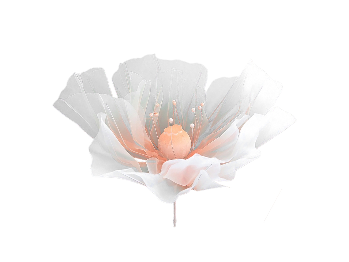 Vaso de Flores com Cabeça de Flor Laranja de 50cm e 3 Peças LAXISCREED