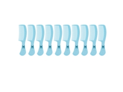 10pcs Pente De Dentes Largos Anti-estático Com Grip Ergonômico Portátil Para Modelagem De Cabelo Azul