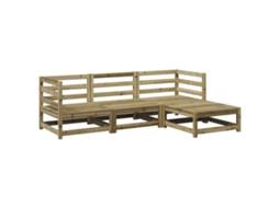 Maison Exclusive - 4 Pcs Conjunto Sofás De Jardim Madeira De Pinho Impregnada