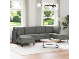 Vidaxl Conjunto De Móveis Para Sala De Estar 6 Unid. Cinzento-escuro