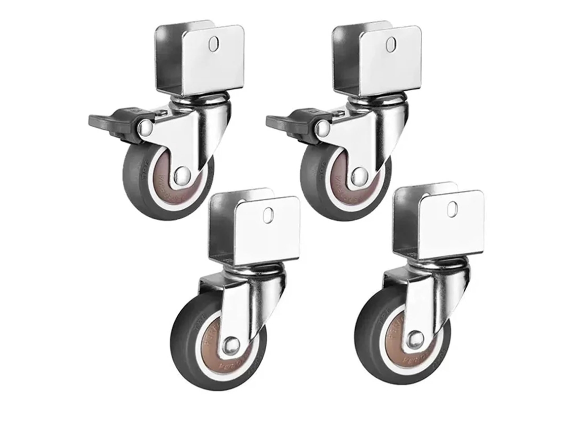 Rodízios Para Móveis 1/1, 5/2 Polegadas, Borracha - Modelo Resistente