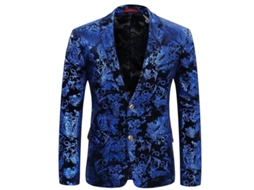 Jaqueta Slim Fit Para Homens100% Poliésterversátil Para Todas As Estações E Ocasiões Especiais Azul