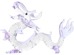 Estatueta De Dragão De Cristal Roxo Clássica E Elegante, Com Superfície Lisa E Compacta.