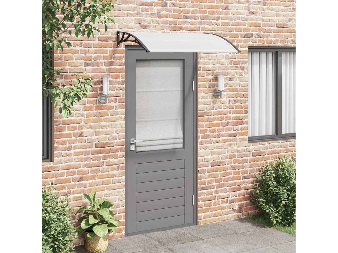 Vidaxl Toldo Para Porta 120x75 Cm Pc Preto E Transparente
