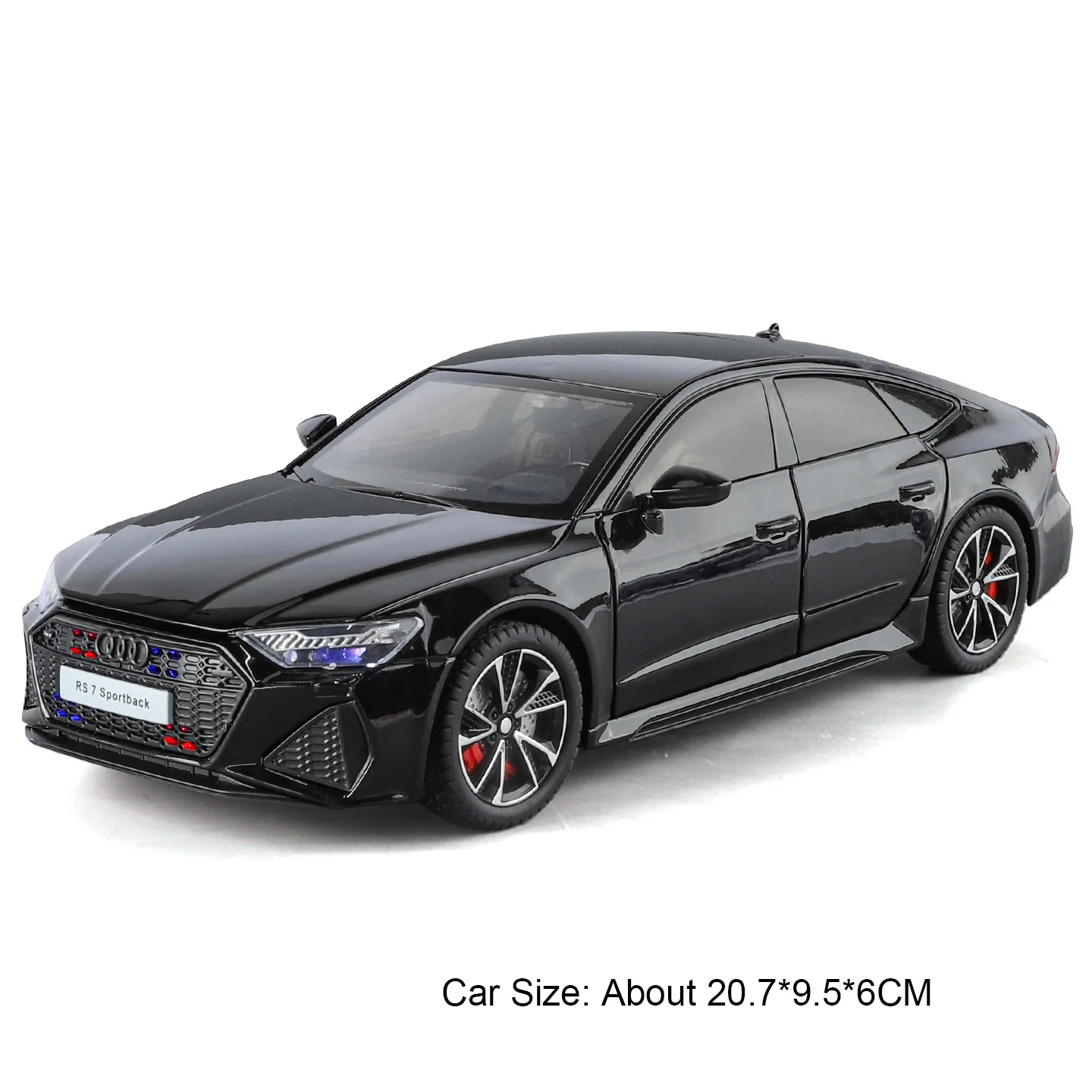 (rs7 Preto) Escala 1:24 - Rs7 - Miniatura De Carro - Fundição Em Metal - Portas Que Abrem - Modelo De Veículo