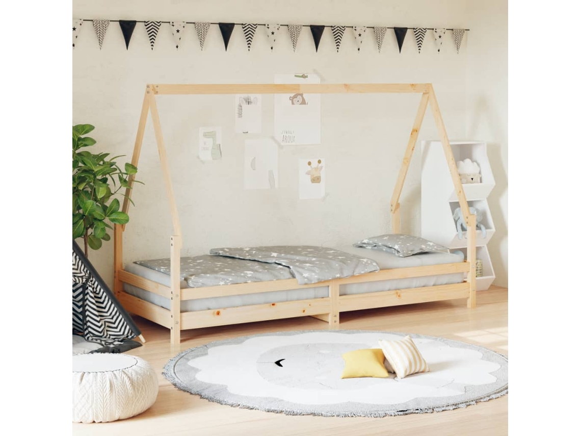 Vidaxl Estrutura De Cama Infantil 80x200 Cm Madeira De Pinho Maciça