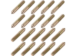 Tornillos de Doble Cabeza M6x35mm, Aço Zincado, para Móveis de Madeira e Ferro, 20 Peças | S/MARCA