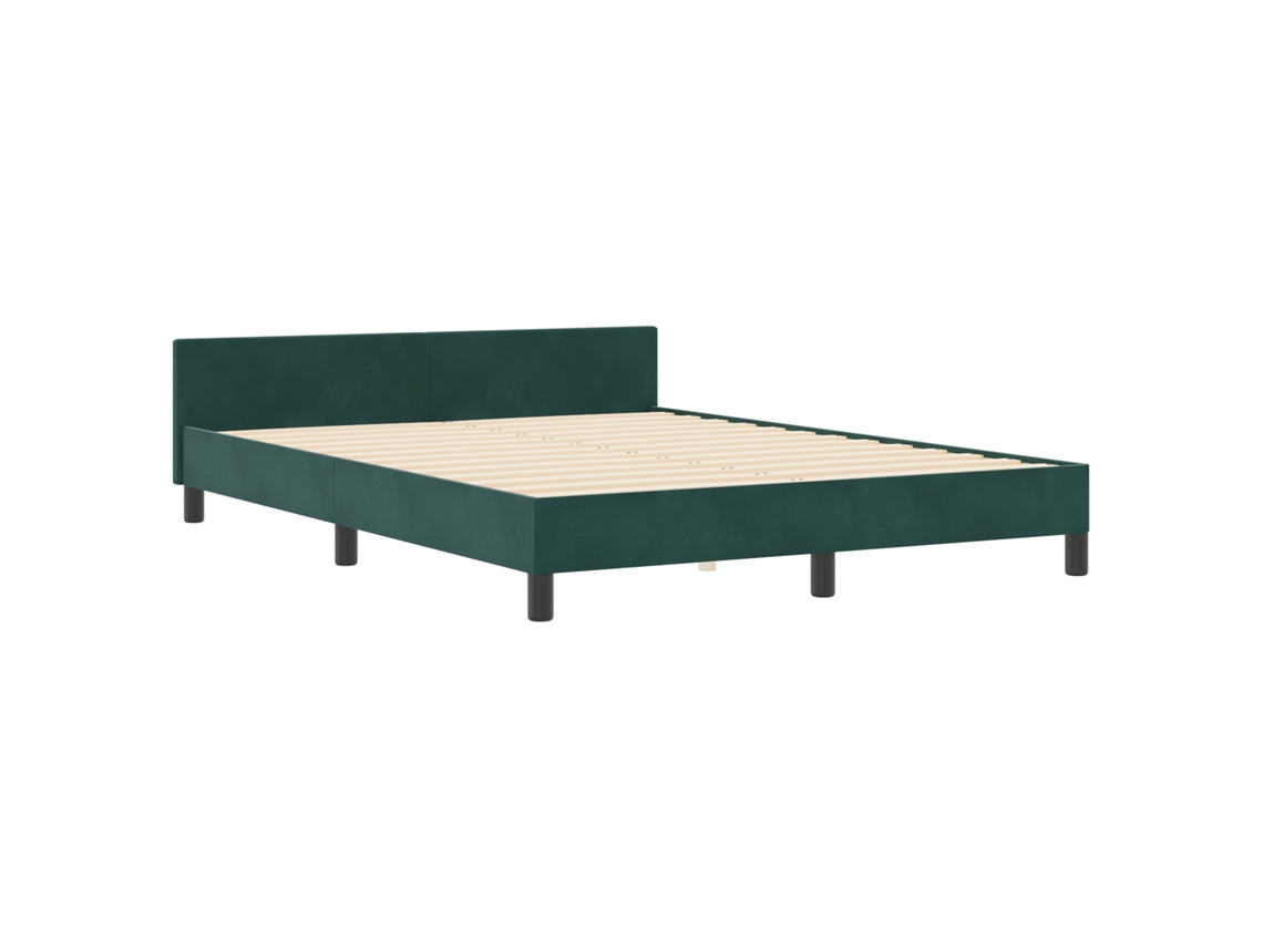 Conjunto 1 Cama Moderna Vidaxl Verde Veludo (140 X 190 Cm)