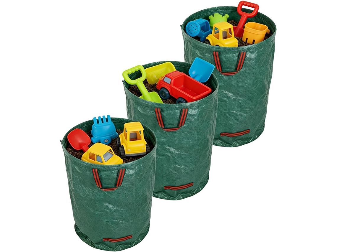 Conjunto De 3 Coletores Resíduos Recicláveis Com Estampa Folhas E