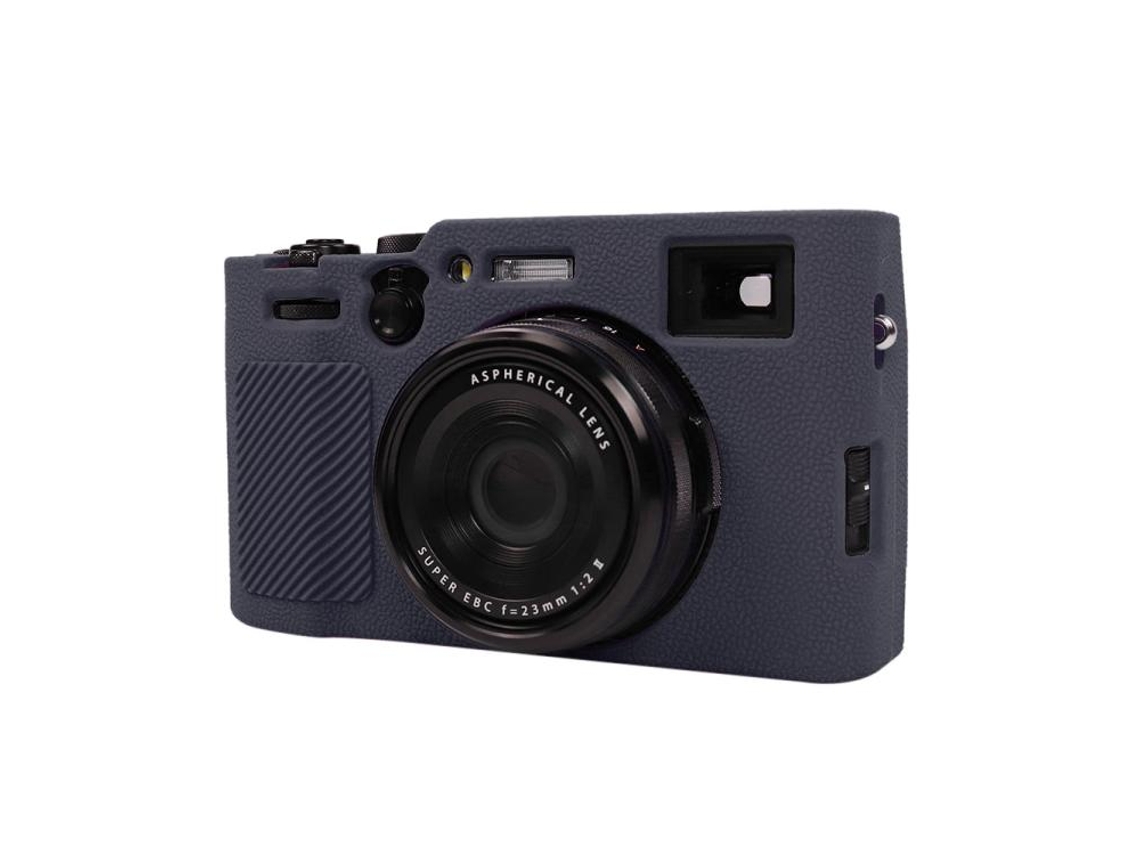 Capa Protetora De Silicone Macio Com Textura De Lichia Para Fujifilm X100vi Azul Escuro