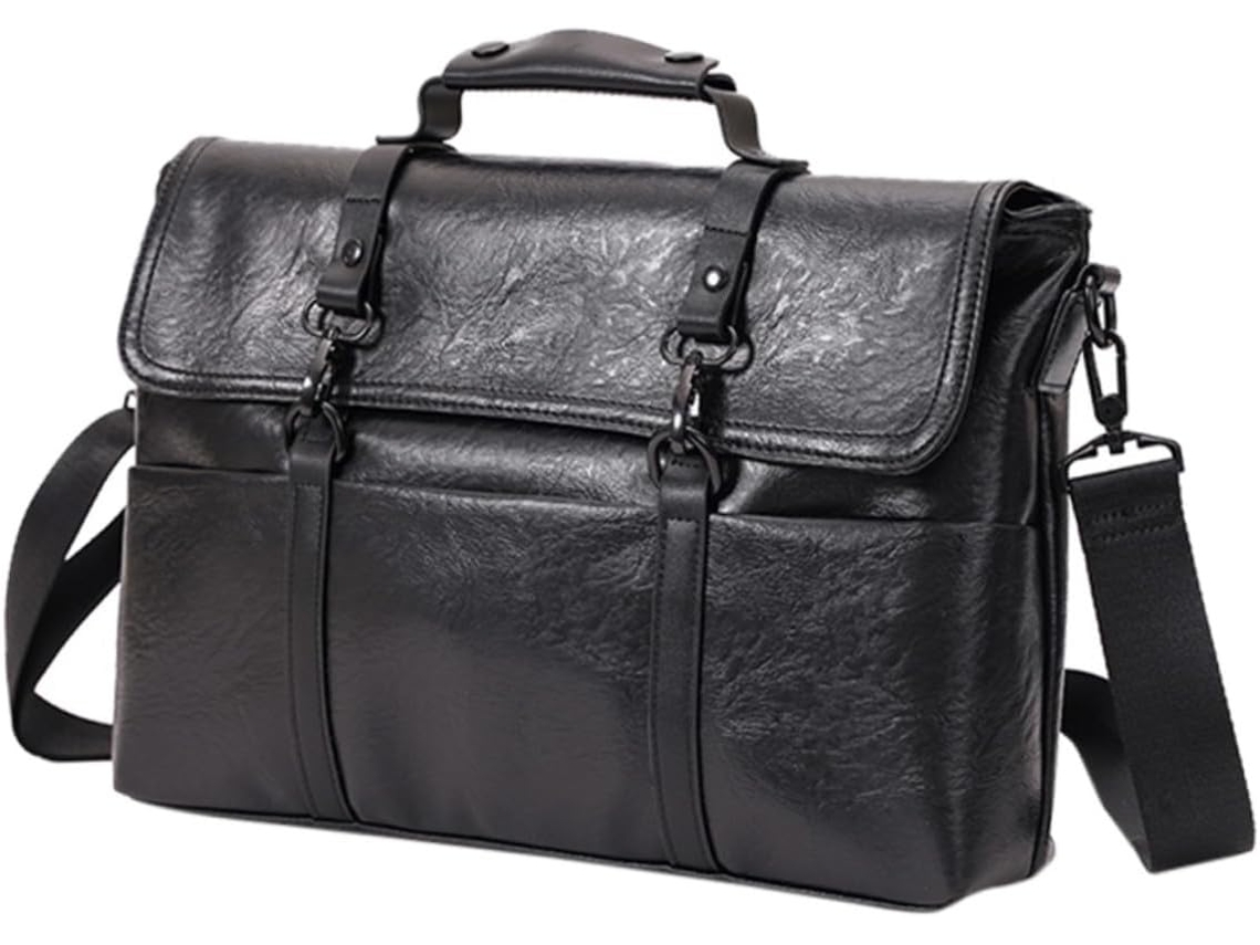 Capa Para Laptop De 14 Polegadas Em Couro Pu Preto, Embalagem Executivo
