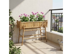 Vidaxl Jardineira Com Suporte Natural 100 X 38 X 74 Cm Bambu