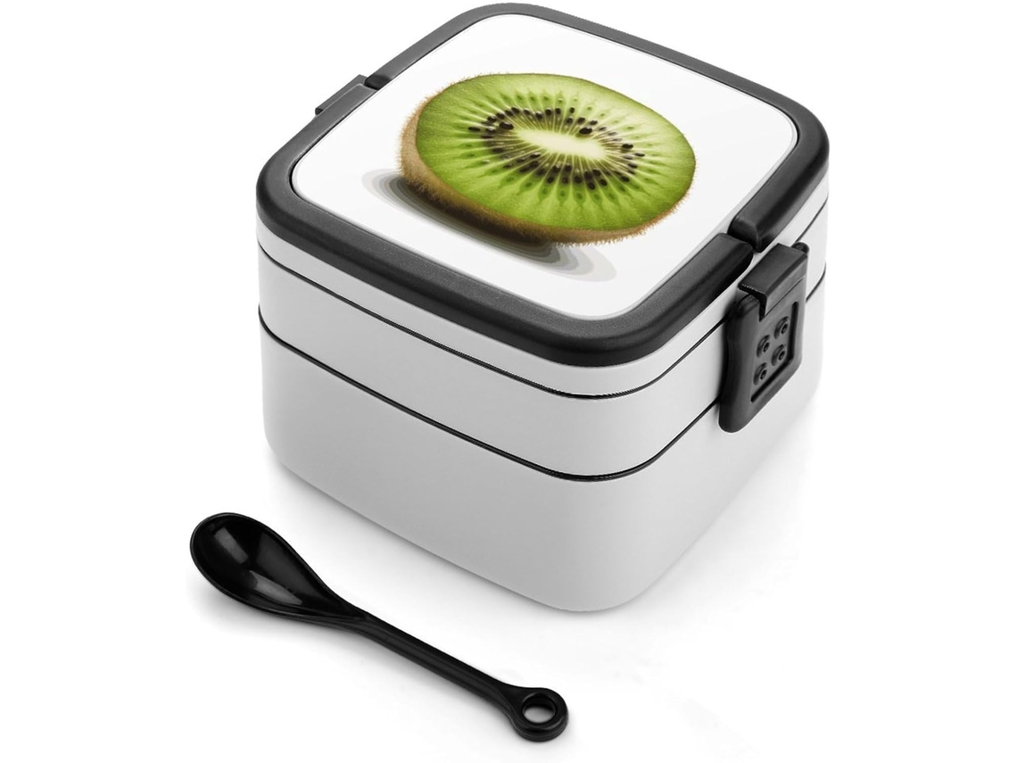 Marmita Japonesa Green Kiwi Bento Box Com Duas Camadas, Ideal Para Mulheres E Homens, Perfeita Para Atividades Ao Ar