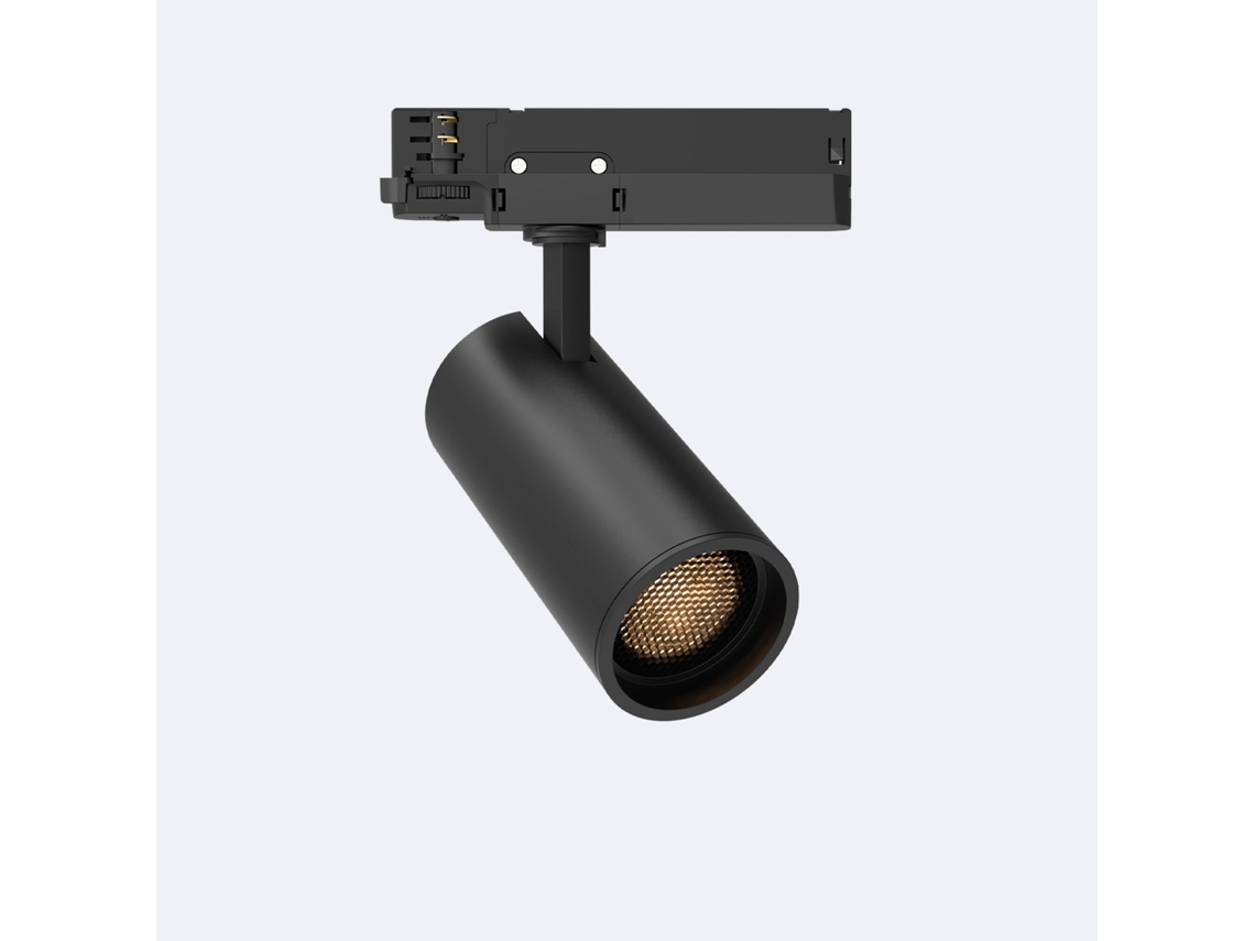 Foco Carril Led Trifásico 40W Fasano Anti-Reflexos no Flicker Regulável Preto LEDKIA