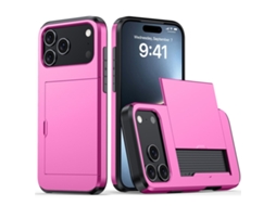 Capa Para Celular Iphone 17 Pro Com Porta-cartões - Rosa