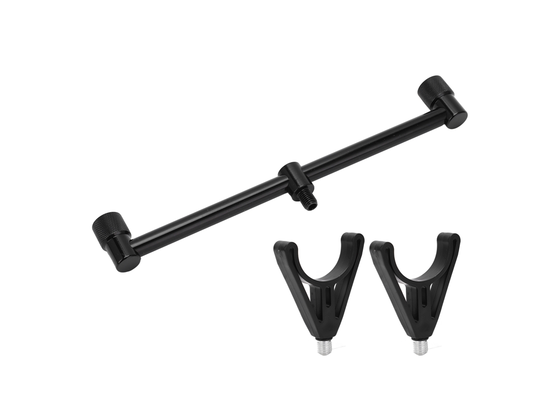 Suporte de Vara de Pesca de Carpa Preto 2 Cabeças 25cm