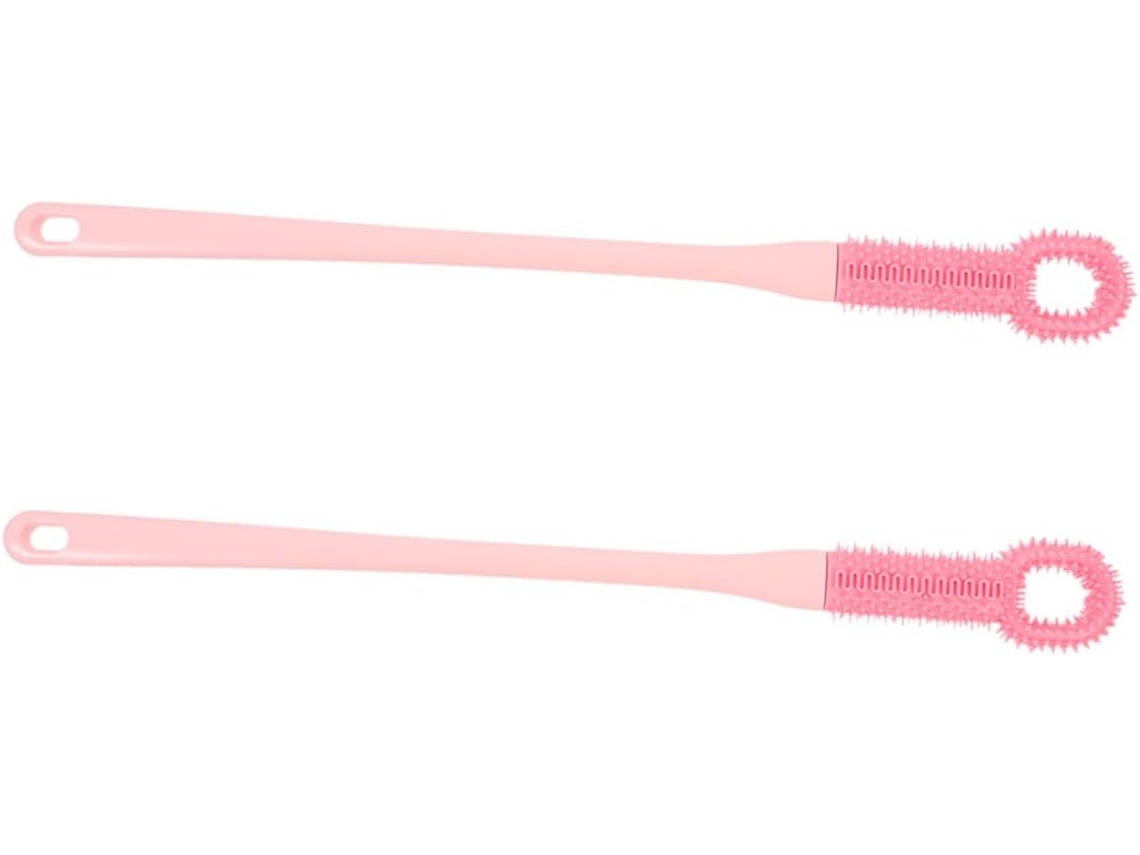 Lurelia Kit De 2 Escovas De Silicone Para Banho De Cuidado Corporal, Cabo Longo, Cerdas Macias E Pega Ergonómica