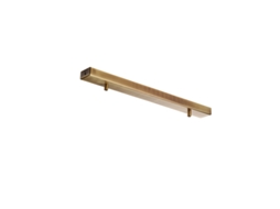 Calha - Rosácea Retangular Multicabos Em Ferro Bronzeado 2 Furos - L.50 X 5 - Bl291-bin2-dm50-brz