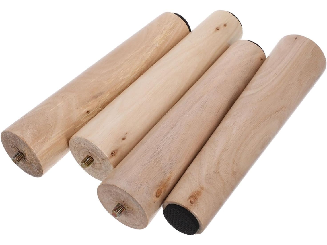 Gatuida Conjunto De 4 Pés Madeira Maciça Para Móveis, Substituição De Pés Para Sofá E Mesa Centro, Fácil Instalação E