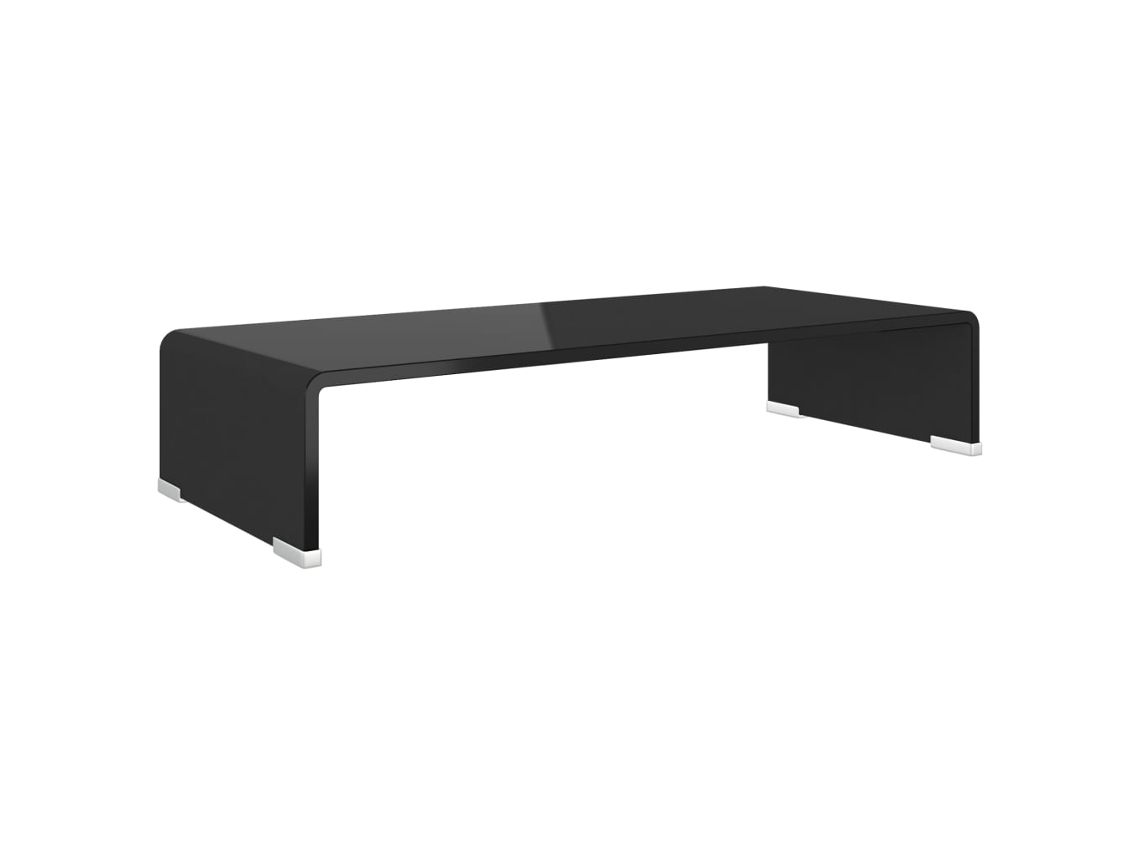 Tv Stand, Tv Stands Vidaxl Preto Vidro (60 X 25 X 11 Cm)