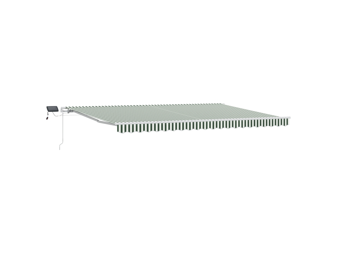 Conjunto 1 Toldo Retrátil Vidaxl Verde Tecido (500 × 300 Cm)